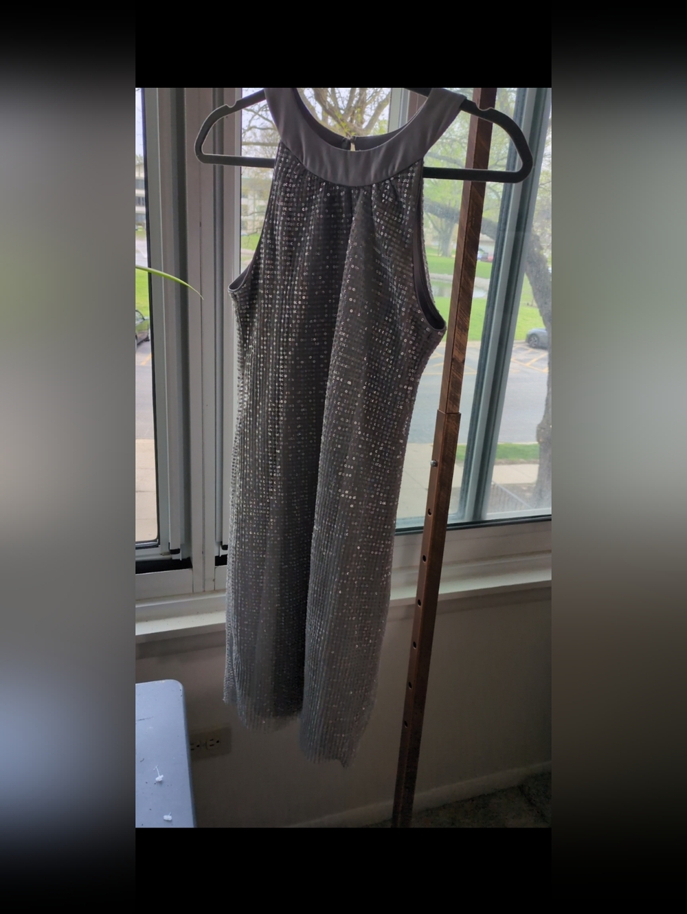 Vince Camuto Silver Sequin Dress